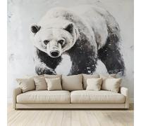 MKBKLI Custom 3D Photo Wallpaper Polar Bears Mural Photo Large Poster Living Room Bedroom Tv Background Wall Home Decoration 400(W) X280cm(H)-8 Stripes