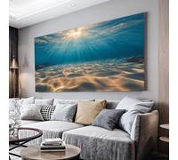 MKBKLI Large Canvas Wall Art 80x160cm Ocean beach Canvas Print Picture Artwork for Home Decor - Living Room, Bedroom, Kitchen Wall Art Decoration