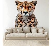 MKBKLI Mural Wallpaper Animal Cheetahs Photo Backdrop Non-Woven Poster Picture Art Print for Living Room Bedroom TV Theme Hotel Warm Décor Papel 250 (W) x 175 (H) cm