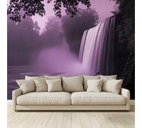 MKBKLI Mural Wallpaper Blackwhite Waterfall Photo Backdrop Non-Woven Poster Picture Art Print for Living Room Bedroom TV Theme Hotel Warm Décor Papel 350 (W) x 256 (H) cm