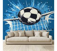 MKBKLI Photo Wallpaper Football Ball Flying Towards Goal Poster Picture Non-Woven Mural 3D Panoramic Custom Wall Art Print Living Room Bedroom TV Backdrop Corridor Decoration 300 (W) x 210 (H) cm