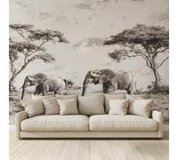 MKBKLI Wallpaper Bedroom Kids Boys 3D Wallpaper Mural African Elephant Steppe Kids Teens Room 3D Poster Photo Wall Decoration Themed Room Playroom 300 (W) x 210 (H) cm