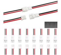 MKBKLLJY 10Pairs JST-PH 2.0 Male and Female Connector Cable with UL1007 22AWG 100mm Red Black Connector Wire Cable and Heat Shrink Tube for Tiny Drone Battery Terminal LED Lead Light Strip Automobiles