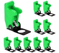 MKBKLLJY 10Pcs 12mm/0.47inch Mounting Hole Green Safety Flip Covers Dustproof Waterproof Plastic Cap Aircraft Guard Cover for Toggle Bat-Handle Switch Heavy Duty Toggle Rocker Switch