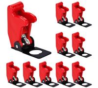 MKBKLLJY 10Pcs 12mm/0.47inch Mounting Hole Red Safety Flip Covers Dustproof Waterproof Plastic Cap Aircraft Guard Cover for Toggle Bat-Handle Switch,Heavy Duty Toggle Rocker Switch