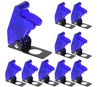 MKBKLLJY 10Pcs 12mm/0.47inch Mounting Hole Transparent Blue Safety Flip Covers Dustproof Waterproof Plastic Cap Aircraft Guard Cover for Toggle Bat-Handle Switch Heavy Duty Toggle Rocker Switch