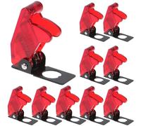MKBKLLJY 10Pcs 12mm/0.47inch Mounting Hole Transparent Red Safety Flip Covers Dustproof Waterproof Plastic Cap Aircraft Guard Cover for Toggle Bat-Handle Switch Heavy Duty Toggle Rocker Switch