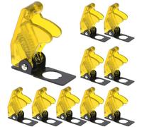 MKBKLLJY 10Pcs 12mm/0.47inch Mounting Hole Transparent Yellow Safety Flip Covers Dustproof Waterproof Plastic Cap Aircraft Guard Cover for Toggle Bat-Handle Switch Heavy Duty Toggle Rocker Switch