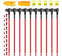 MKBKLLJY 10PCS 12V Car Add-a-Circuit Fuse Tap Adapter 20A Mini Micro2 Fuse Tap Micro II APT ATR Blade Fuse Holder Automotive Fuse Set Fuse Puller 6.3 Terminal Male Female for Car Truck Boat RV
