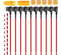 MKBKLLJY 10PCS 12V Car Add-a-Circuit Fuse Tap Adapter Mini 5 Amp Standard APR ATO ATC Blade Fuse Holder Add On Dual Circuit Fuse Puller 6.3 Terminal Male Female for Car Truck Boat RV SUV ATV UTV