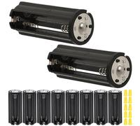 MKBKLLJY 10Pcs Battery Holder Flat Head Black Cylindrical Battery Storage Case Holder Plastic Battery Storage Adapter Case Box with Wiring cap for 3 x 1.5V AAA Batteries Flashlight Torch RC