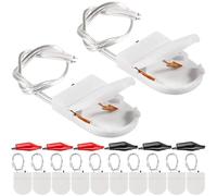 MKBKLLJY 12Pcs CR2032 1 X 3V Battery Holder Battery Storage Boxes Cover,White Button Battery Holder Coin Cell Battery Holder with Switch,Wires,On ON-Off Switch and Alligator Clips for Electronic DIY