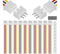 MKBKLLJY 12PCS JST-XH 2.54mm Connector 3 Pin Header Male Plug Adapter Extension Cord Wire 1007 26AWG 100mm with Female Sockets Housing, Heat Shrink Tubing, for RC Helicopter, LED Strip