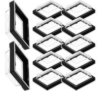 MKBKLLJY 12PCS Waterproof Case Switch Covers Caps Protectors Clear Black Rectangle Splash IP65 Snap-On Transparent Silicone Plastic Square Dust Cover for Boat Rocker Switch (35.0mm X 30.0mm)
