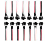 MKBKLLJY 14Pcs Momentary Black Push Button Switch 12mm AC 110V 250V 1A SPST 2Pin Waterproof Mini Round Switch 2Positions ON Off Switch 12V24V36V DC with Pre-wired Wires for Car Boat
