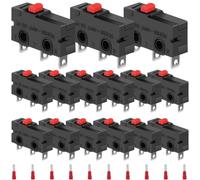 MKBKLLJY 15PCS Mini Micro Limit Switch 5A 125V 250V AC SPDT 1NO 1NC Snap Action Button Type 3 Pins KW11-3Z01 No Rod Black With 2.8 Terminal for Mouse Microwave Oven Electric Rice Cooker