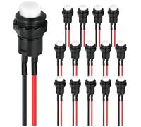 MKBKLLJY 15Pcs Self-locking Switch 12mm White Mini Latching Push Button Switch ON Off AC 250V/1.5A 125V/3A Micro Round Push Button Switch 2Pin 12V with Pre-wired Wires for PC Table Lamp DIY model