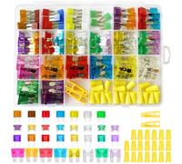 MKBKLLJY 170Pcs Car Fuses Assortment Kit Blade-Type Automotive Fuses Standard Mini Micro2 Low Profile Mini 3A 5A 7.5A 10A 15A 20A 25A 30A 35A with Fuse Puller Wiring Cap for Cars Trucks RVs SUVs ATVs