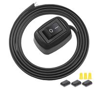 MKBKLLJY 1Pcs Black Paste Type Switch Car Rocker Switch ON/Off Surface Mount DC 12V Push Button Switch led Light Strip Switch 24V 110V 230V 3A 5A 10A High Current with 23.6inch Cable for Car Lamp