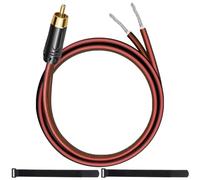MKBKLLJY 1Pcs RCA to Bare Wire Speaker Cable 1FT 16AWG Positive Red Wire Marking Pure Copper Shell Gold Plated Plug Corrosion Resistance with Cable Ties for Direct Connect Speakers and DIY Plugs