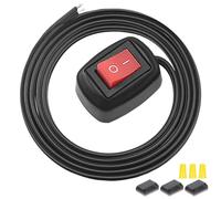MKBKLLJY 1Pcs Red Paste Type Switch Car Rocker Switch ON/Off Surface Mount DC 12V Push Button Switch led Light Strip Switch 24V 110V 230V 3A 5A 10A High Current with 23.6inch Cable for Car Lamp