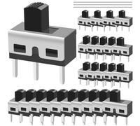 MKBKLLJY 25PCS 5mm High Knob Vertical Micro Mini Slide Switchs SPDT 1P2T 3 Pin 2 Position Toggle Switches ON/OFF AC 125V 2A SS12D10-G5 with Solder Wire for PCB Panel Mount Microphone Circuit Board