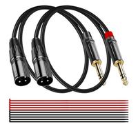 MKBKLLJY 2PCS 1/4 Inch TRS to XLR Male Cable Balanced Quarter Inch 6.35mm to 3-Pin Plug Adapter Metal Shell PVC Insulation with Cable Tie, for Microphone Guitar Speakers Mixers (1.4Ft)