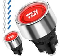 MKBKLLJY 2PCS 12V-24V/50A Push Start Ignition Switch Momentary Engine Stop Start Push Button Switch 3Pin SPST Red LED ON-OFF with OT2.5-6 Terminal, Cold Pressed Connector, for Car Truck RV