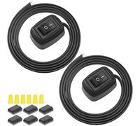 MKBKLLJY 2Pcs Black Paste Type Switch Car Rocker Switch ON/Off Surface Mount DC 12V Push Button Switch led Light Strip Switch 24V 110V 230V 3A 5A 10A High Current with 23.6inch Cable for Car Lamp