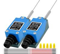 MKBKLLJY 2PCS ME8169 Limit Switch Cat Whisker Flexible Coil Spring Momentary 5A 250VAC / 0.4A 115VDC 1NC 1NO Zine Alloy with 120mm Terminal Wires, Connector Cap for CNC Mill 3D Printer