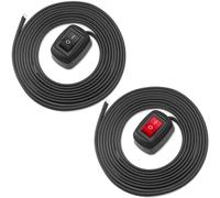 MKBKLLJY 2Pcs Paste Type Switch Car Rocker Switch ON/Off Surface Mount DC 12V Push Button Switch LED Light Strip Switch 24V 110V 230V 3A 5A 10A High Current with 78.7inch Cable for Various Lamps