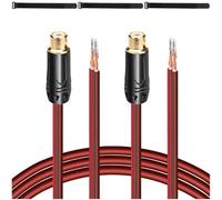 MKBKLLJY 2Pcs RCA Female Plug to Bare Wire Speaker Cable 1FT 16AWG Positive Red Wire Marking Pure Copper Shell Gold Plated Plug Corrosion Resistance with Cable Ties for Direct Connect Speakers and DIY