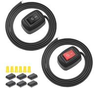MKBKLLJY 2Pcs Red/Black Paste Type Switch Car Rocker Switch ON/Off Surface Mount DC 12V Push Button Switch led Light Strip Switch 24V 110V 230V 3A 5A 10A High Current with 23.6inch Cable for Car Lamp