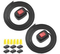 MKBKLLJY 2Pcs Red Paste Type Switch Car Rocker Switch ON/Off Surface Mount DC 12V Push Button Switch led Light Strip Switch 24V 110V 230V 3A 5A 10A High Current with 39.4inch Cable for Car Lamp