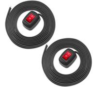 MKBKLLJY 2Pcs Red Paste Type Switch Car Rocker Switch ON/Off Surface Mount DC 12V Push Button Switch LED Light Strip Switch 24V 110V 230V 3A 5A 10A High Current with 78.7inch Cable for Various Lamps