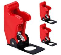MKBKLLJY 3Pcs 12mm/0.47inch Mounting Hole Red Safety Flip Covers Dustproof Waterproof Plastic Cap Aircraft Guard Cover for Toggle Bat-Handle Switch Heavy Duty Toggle Rocker Switch