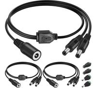 MKBKLLJY 3PCS 12V DC Power 1 Female to 2 Male Supply Splitter 5.5mm x 2.1mm Jack 1 in 2 Out Y Cable 2 Way Cord Adapter, for CCTV Security Camera, LED Strip, Router
