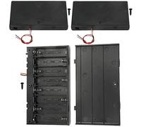 MKBKLLJY 3Pcs 8 AA 12V Thicken Battery Holder Base Box Black Battery Case Holder with ON/Off Switch,Wire,Cover and Mounting Screws,for DIY and dc equipment