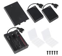 MKBKLLJY 3Pcs AA Battery Holder with Switch and USB Socket - 3x1.5V Battery Case Box Holder with On/Off Switch, Cover Screw and Transparent Storage Case for Arduino, RC Cars, LED Strip Light