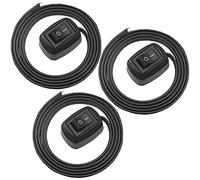 MKBKLLJY 3Pcs Paste Type Switch Car Rocker Switch ON/Off Surface Mount DC 12V Push Button Switch led Light Strip Switch 24V 110V 230V 3A 5A 10A High Current with 23.6inch Cable for Various Lamps