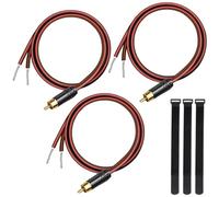 MKBKLLJY 3Pcs RCA to Bare Wire Speaker Cable 1FT 16AWG Positive Red Wire Marking Pure Copper Shell Gold Plated Plug Corrosion Resistance with Cable Ties for Direct Connect Speakers and DIY Plugs