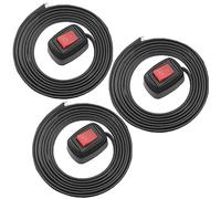 MKBKLLJY 3Pcs Red Paste Type Switch Car Rocker Switch ON/Off Surface Mount DC 12V Push Button Switch led Light Strip Switch 24V 110V 230V 3A 5A 10A High Current with 39.4inch Cable for Various Lamps