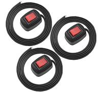 MKBKLLJY 3Pcs Red Paste Type Switch Car Rocker Switch ON/Off Surface Mount DC 12V Push Button Switch led Light Strip Switch 24V 110V 230V 3A 5A 10A High Current with 23.6inch Cable for Various Lamps