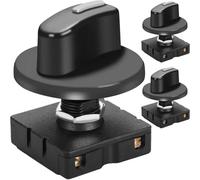 MKBKLLJY 3PCS Rotary Switch 4-Position 3-Speed 10A 6A 120V-250VAC with Button Fan Speed Governor Heater Selector for Ceiling Fan Wall Controls, Electric Fire Place Blower Range Hood Humidifiers Juicer