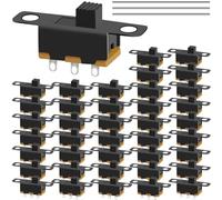 MKBKLLJY 40PCS 3mm High Knob Vertical Micro Mini Slide Switchs SPDT 1P2T 3 Pin 2 Position Toggle Switches ON/OFF DC 50V 0.5A SS12F15-G3 with Solder Wire for PCB Panel Mount Microphone Circuit Board