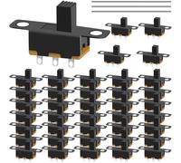 MKBKLLJY 40PCS 5mm High Knob Vertical Micro Mini Slide Switchs SPDT 1P2T 3 Pin 2 Position Toggle Switches ON/OFF DC 50V 0.5A SS12F15-G5 with Solder Wire for PCB Panel Mount Microphone Circuit Board