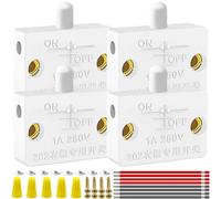 MKBKLLJY 4PCS Cabinet Door Switch White Closet Light Switch Normally Closed Automatic Touch ON OFF 250V 1A, with Electronic Wire Screw Dust Cap Wiring Cap for Wardrobe Pantry Lamp Electrical Light