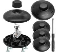 MKBKLLJY 5PCS Floor Lamp Foot Switch AC 2A 250V/3A 125V Black Round Step ON Off Spring Push Button Replacement Parts with Screw Phillips Screwdriver for LED Light Table Lamp Pedestal Fans