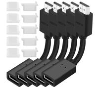 MKBKLLJY 5PCS HDMI Male to Female Swivel Adapter HDMI Extension Cable 12cm Male to Female Adapter Connector 360 Degree Rotatable Connector Supports 3D 1080P with Dust Cap for Google Chromecast PC HDTV