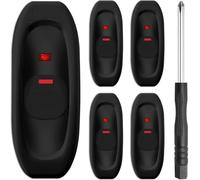 MKBKLLJY 5PCS Inline Cord Switch AC 250V 10A Appliance Switch Replacement Button Control ON OFF with Red LED Indicator Light With Cross Screwdriver, for Bedroom Table Desk Wall Lamp GW320 Black